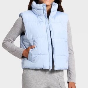 Puffer Vest H&M, Light Blue Puffer Vest